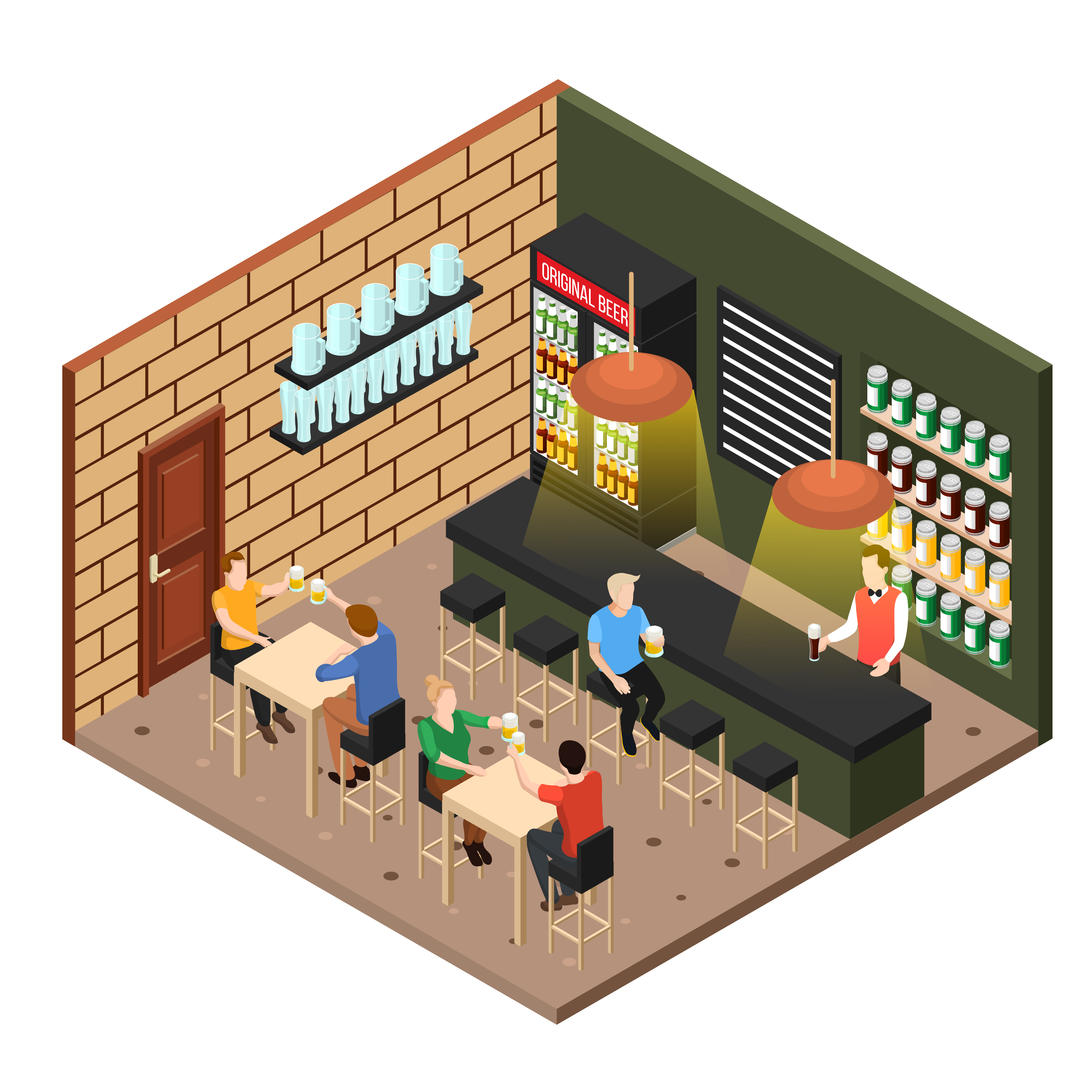 ArtStation - Isometric Bar interior