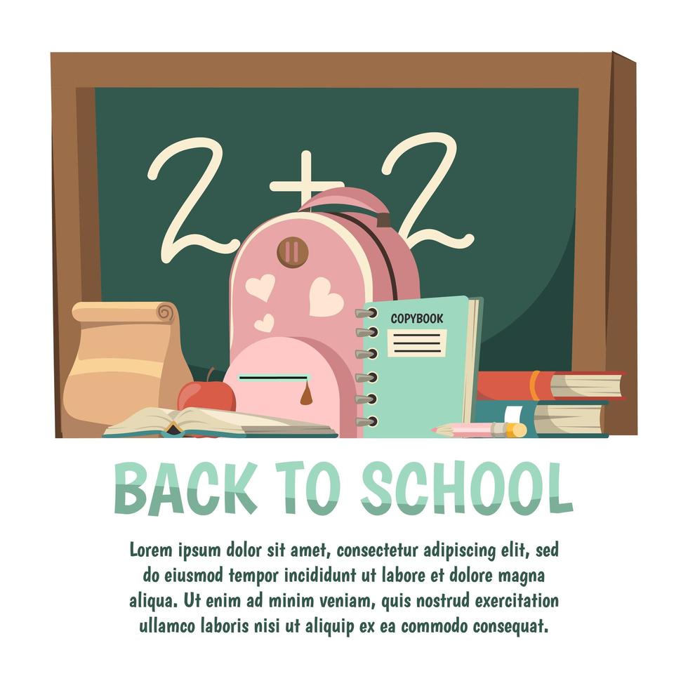 Back to school banner template vector