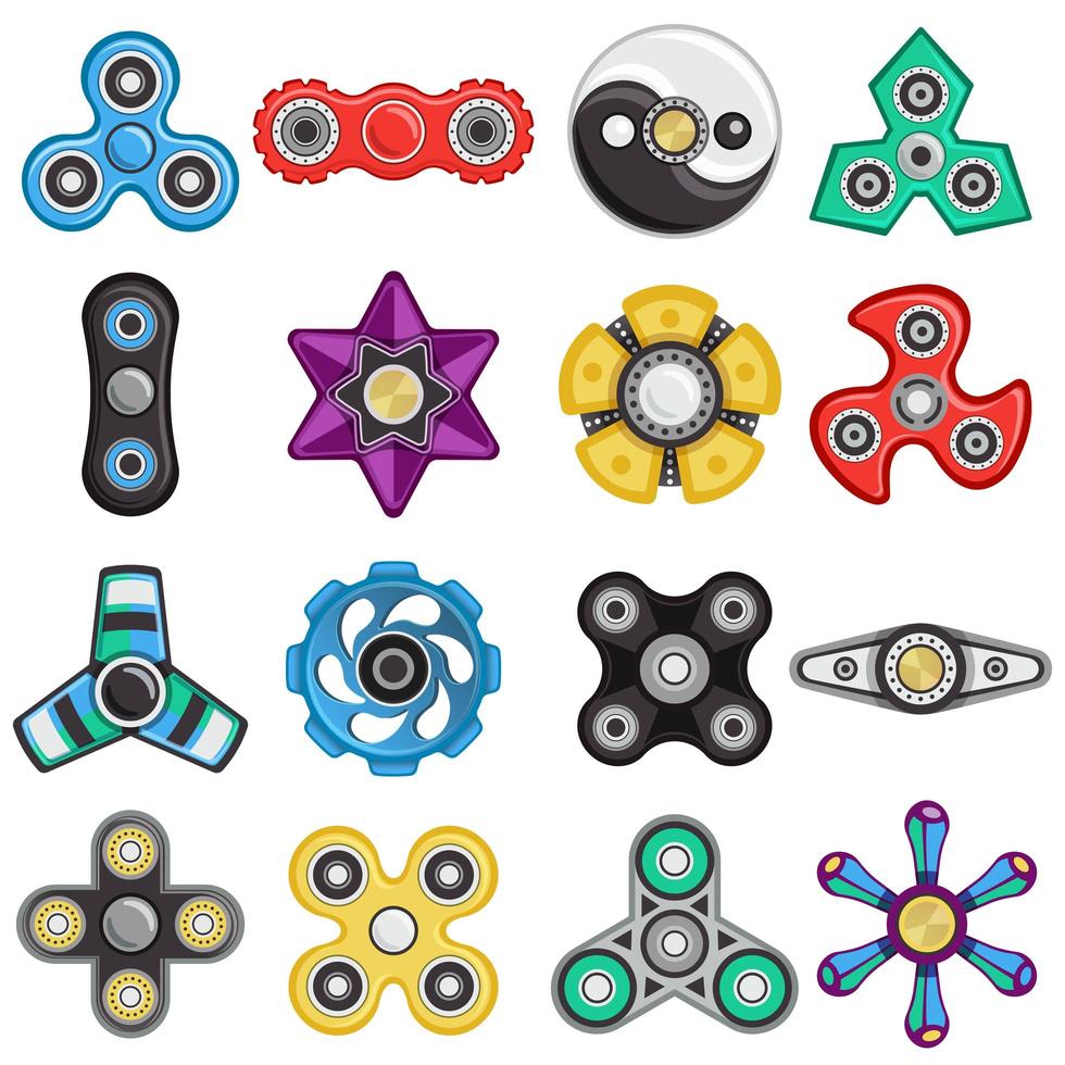 Set of spinner toys vector