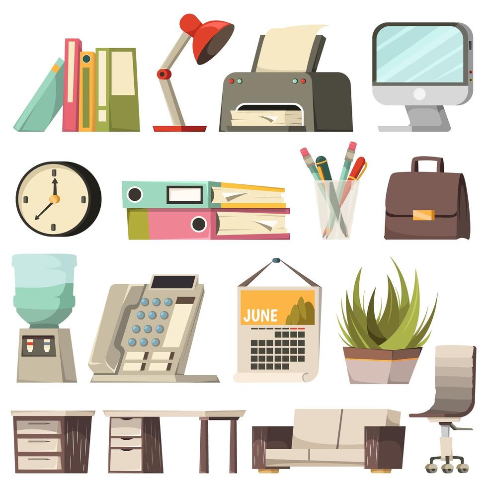 Office icon collection vector