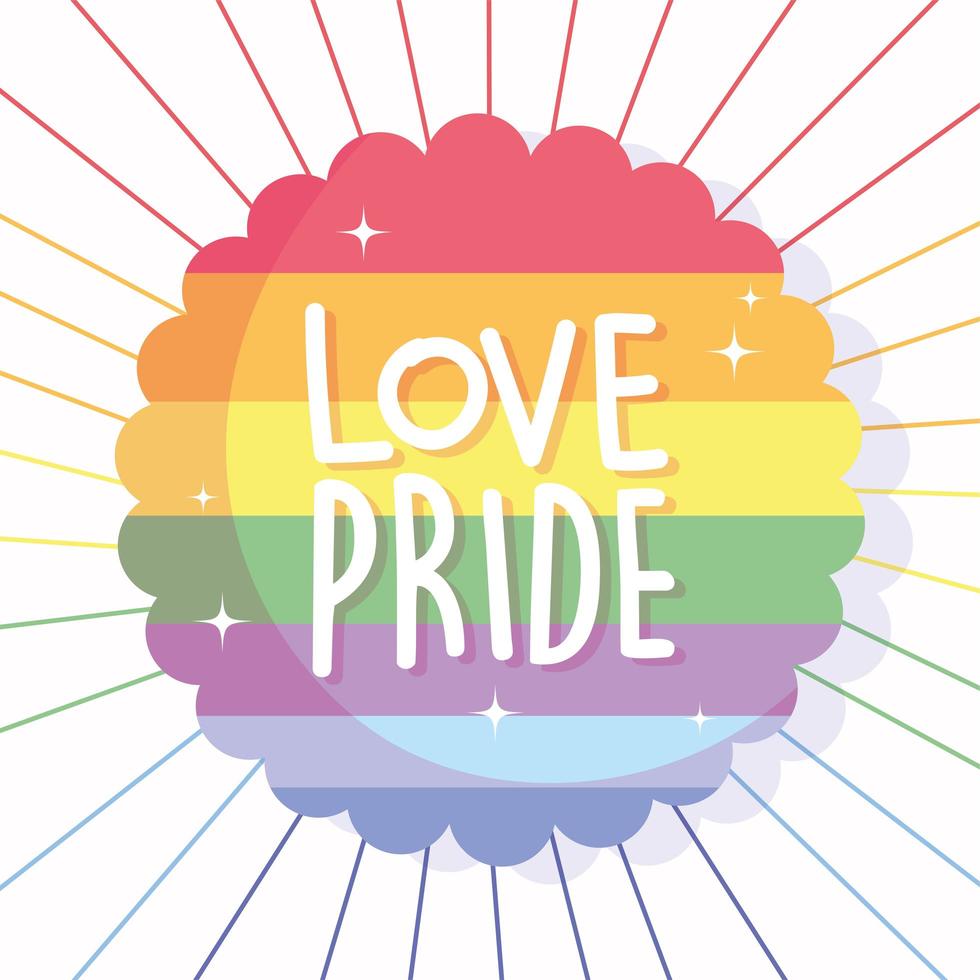 Love pride in LGBTI flag seal stamp  vector