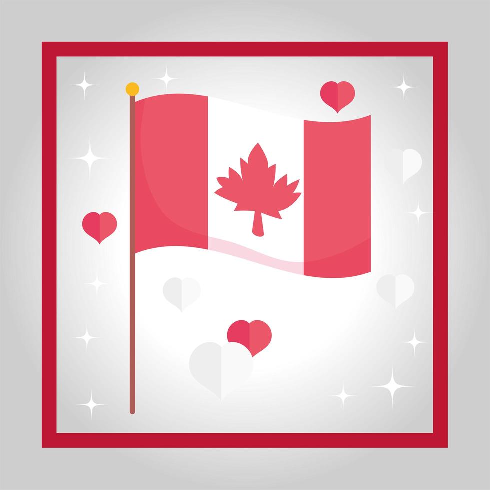 bandera canadiense. feliz dia DE CANADA vector