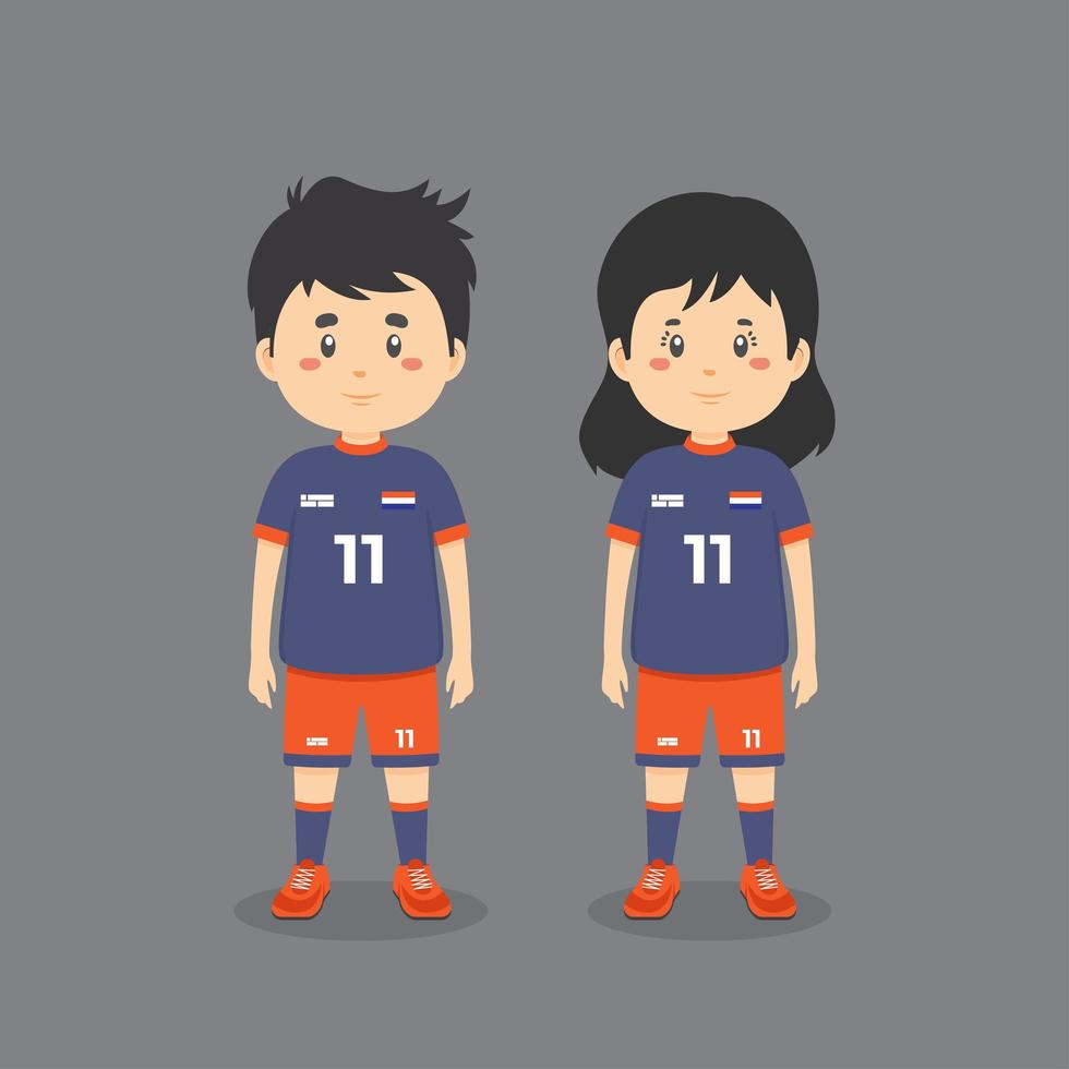 Couple Wearing Soccer Outfit vector