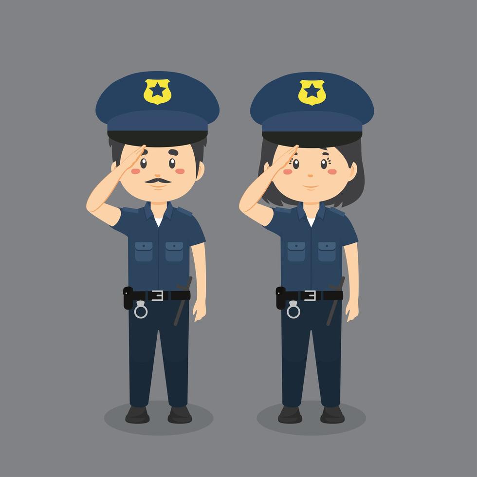 conjunto de caracteres policiales vector