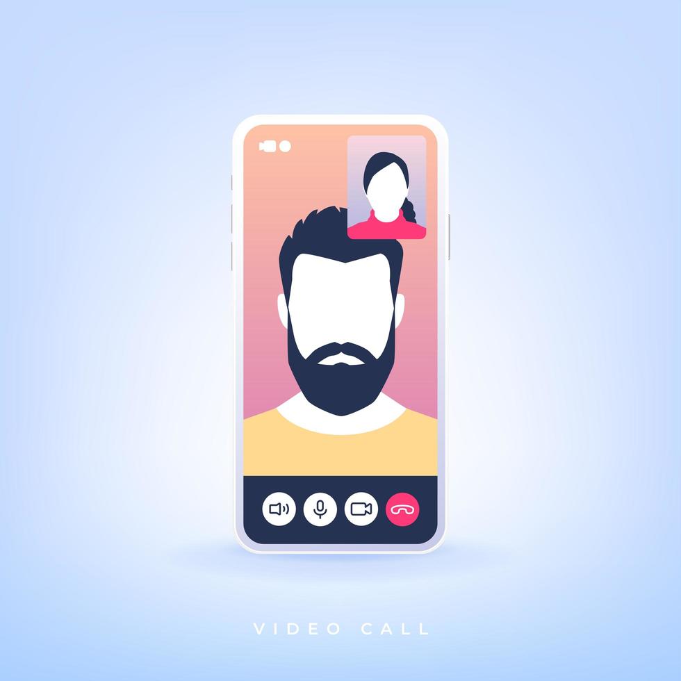 Video call on a smartphone vector