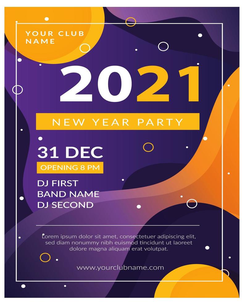 cartel editable para celebrar la fiesta del club de año nuevo vector