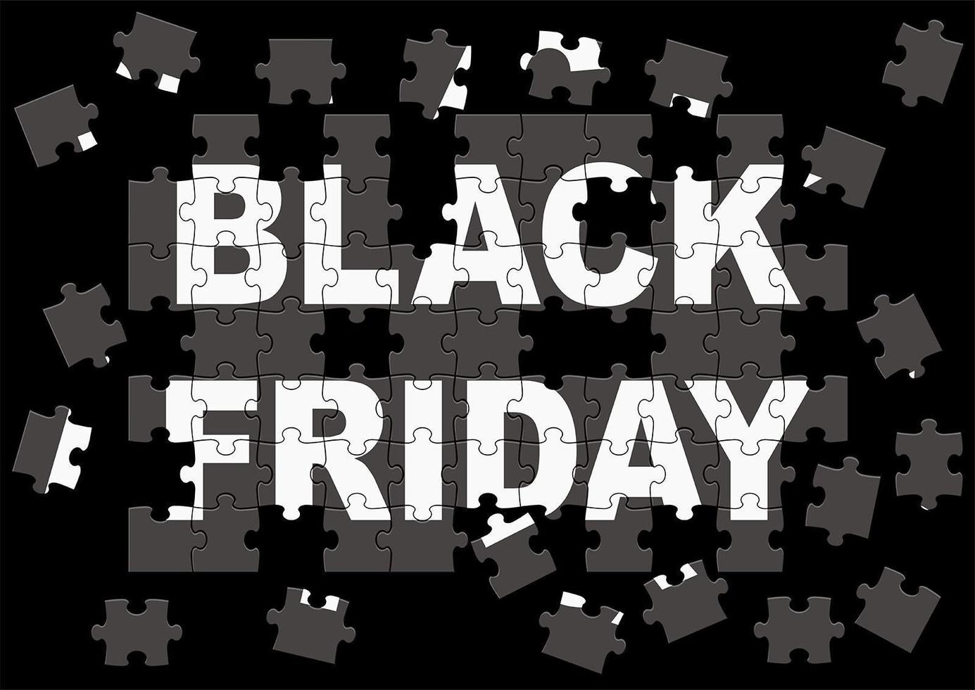 Black Friday Sale Jigsaw Puzzle Poster Design  vector