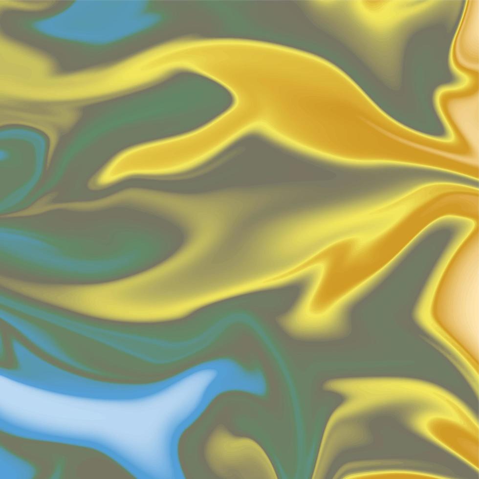 Gold blue green swirling abstract metallic gradient vector