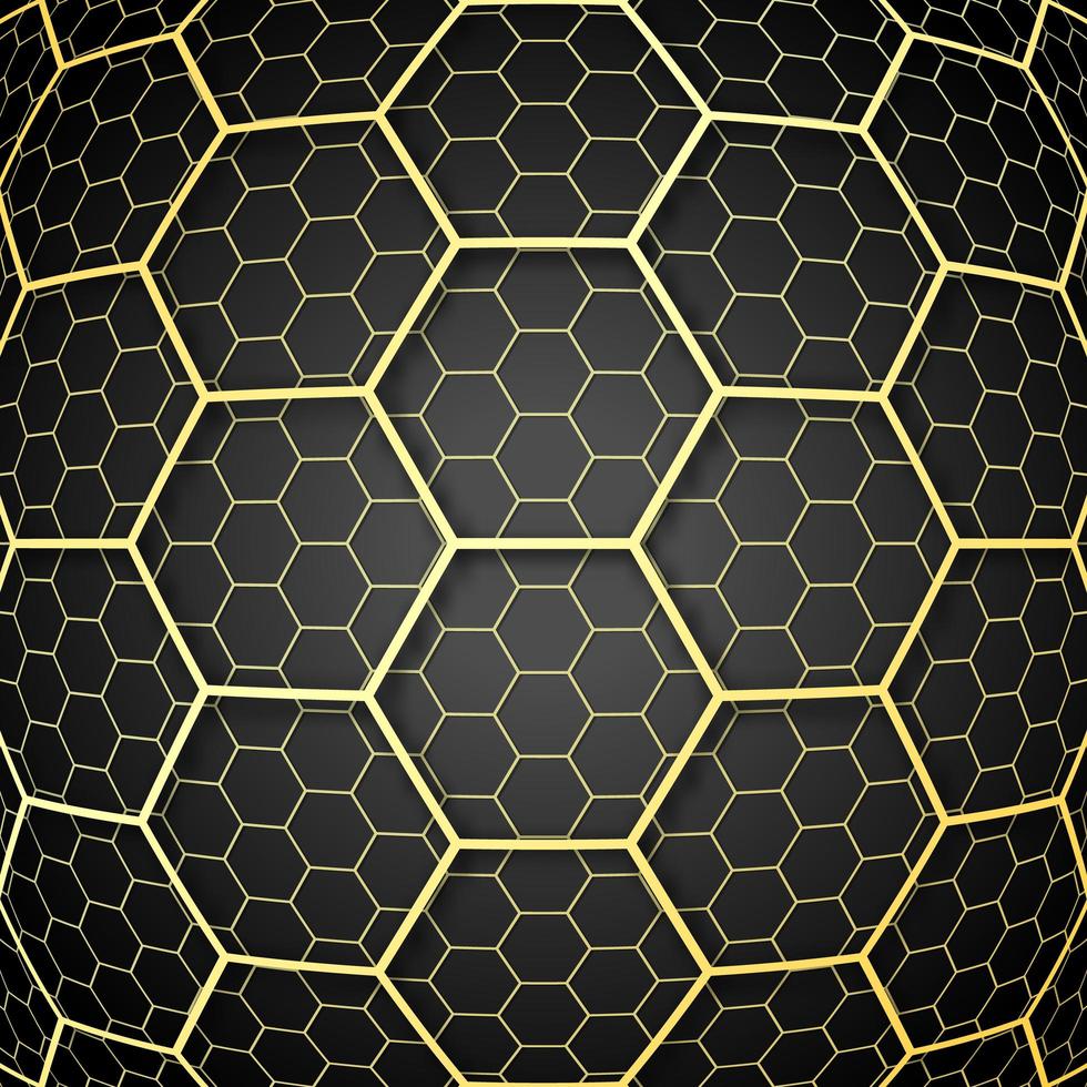 Golden overlaid cells pattern design vector