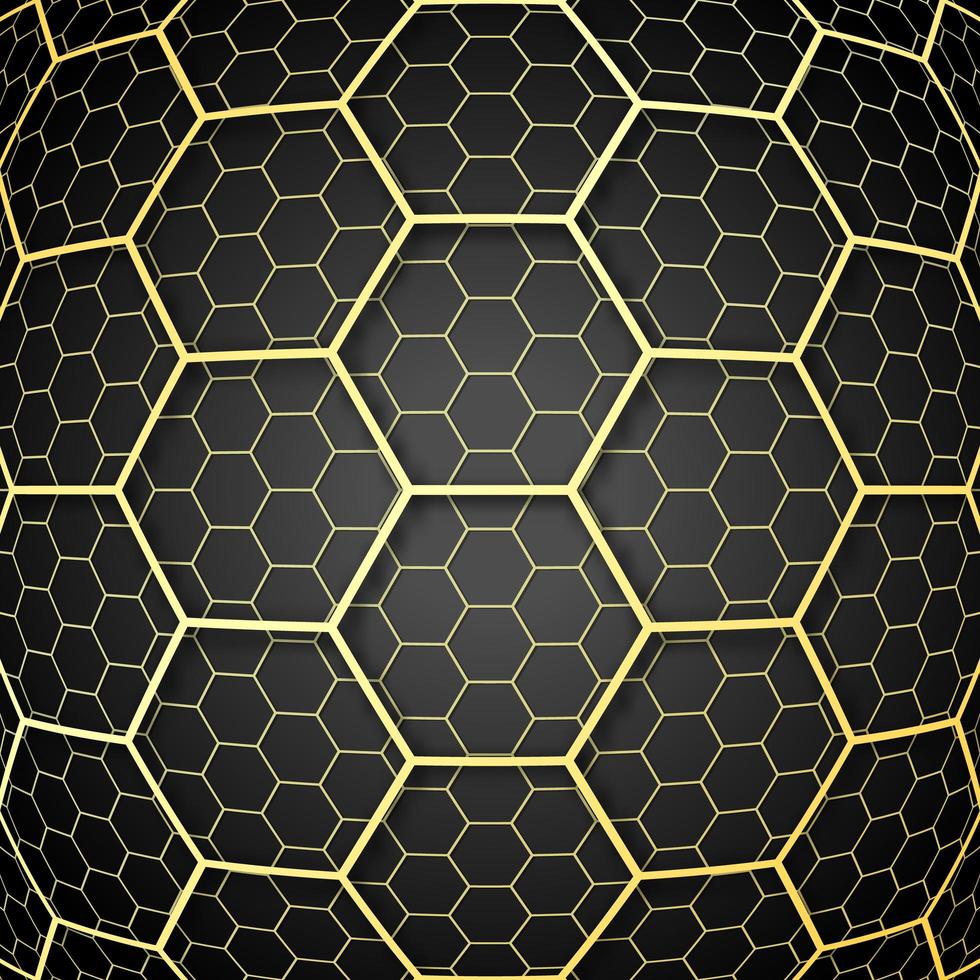 Golden overlaid cells pattern design vector