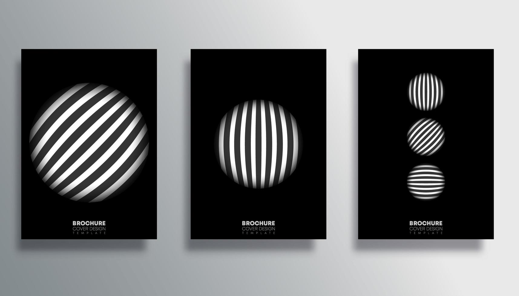 Set of covers with striped circle design vector