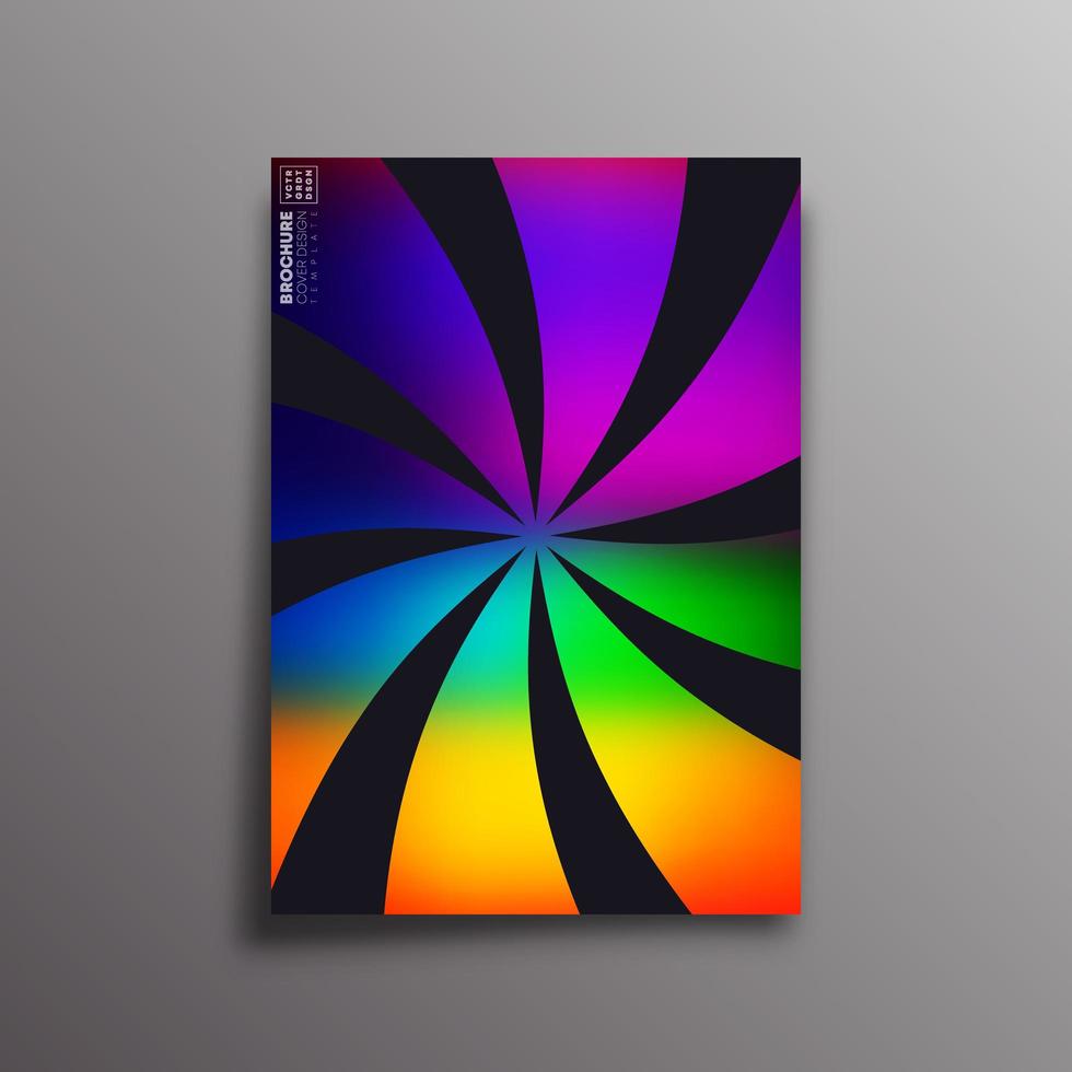 Retro colorful gradient swirling rays for flyer, brochure vector