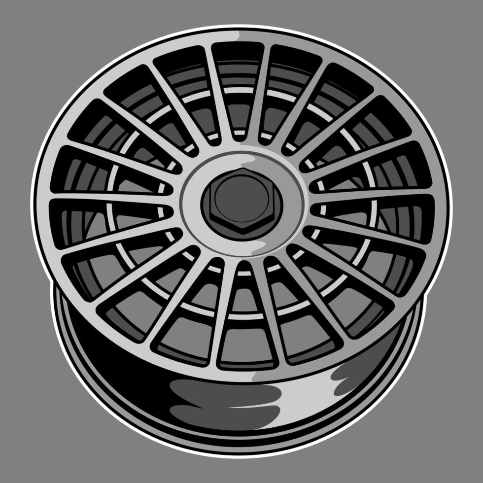 Car wheel drawing vector