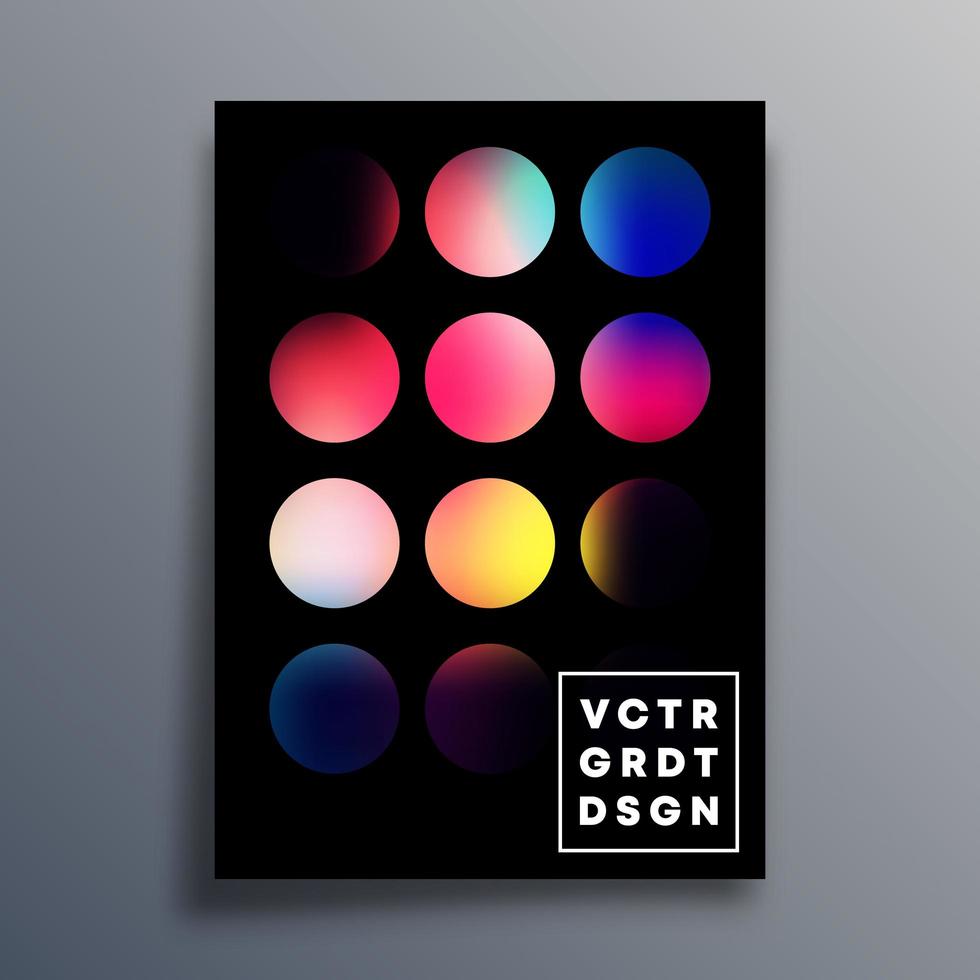 Colorful gradient circle cover, flyer, brochure vector