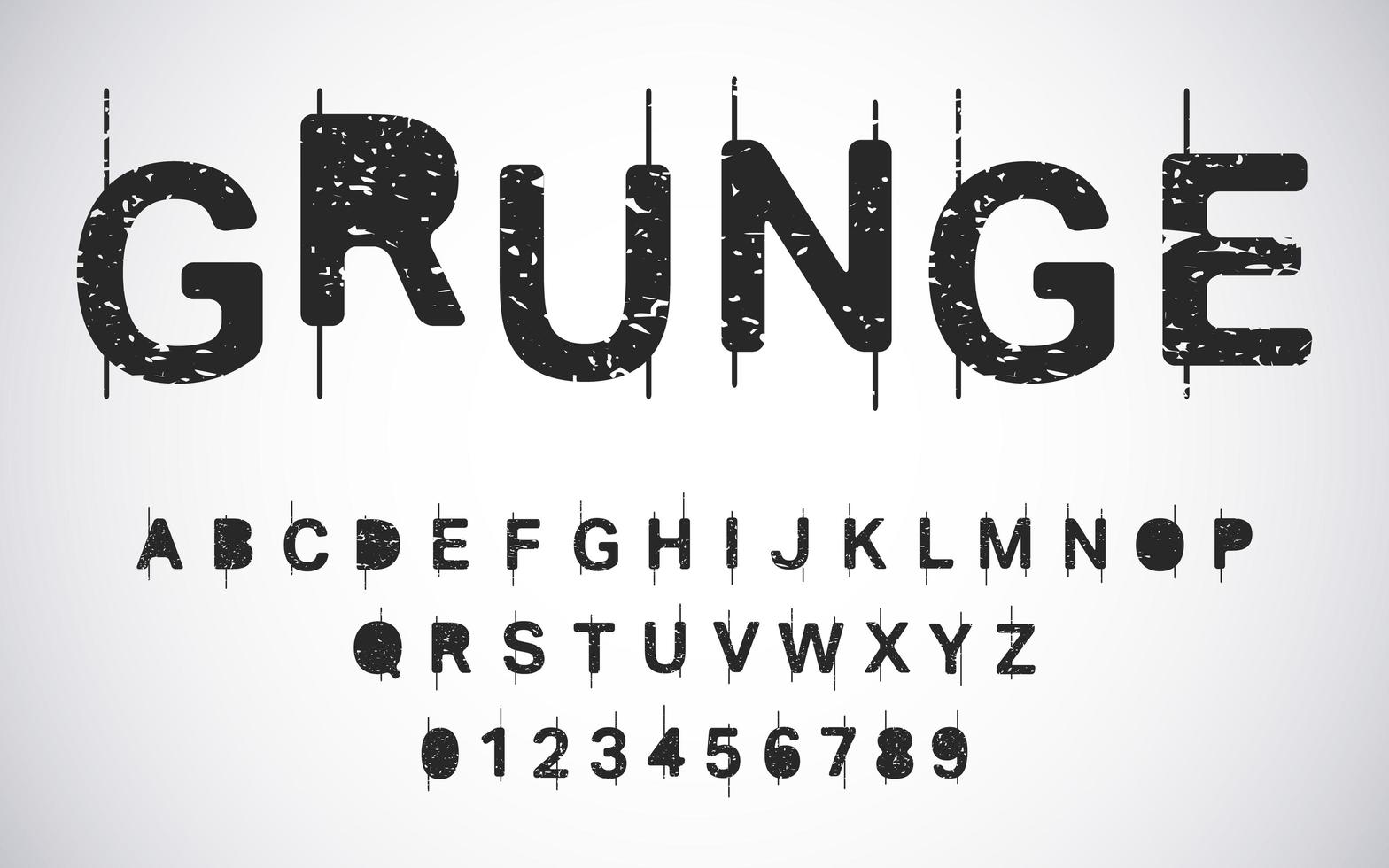 Grunge alphabet template vector