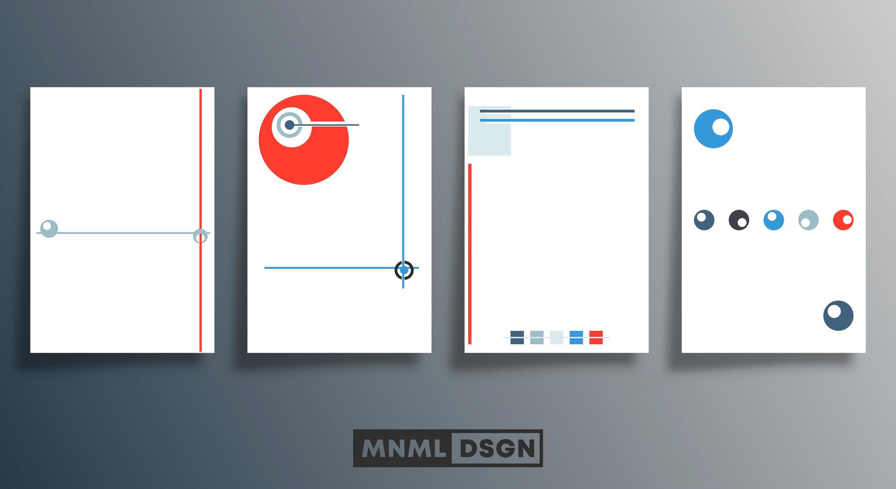 Blank minimal circle and line design templates set vector