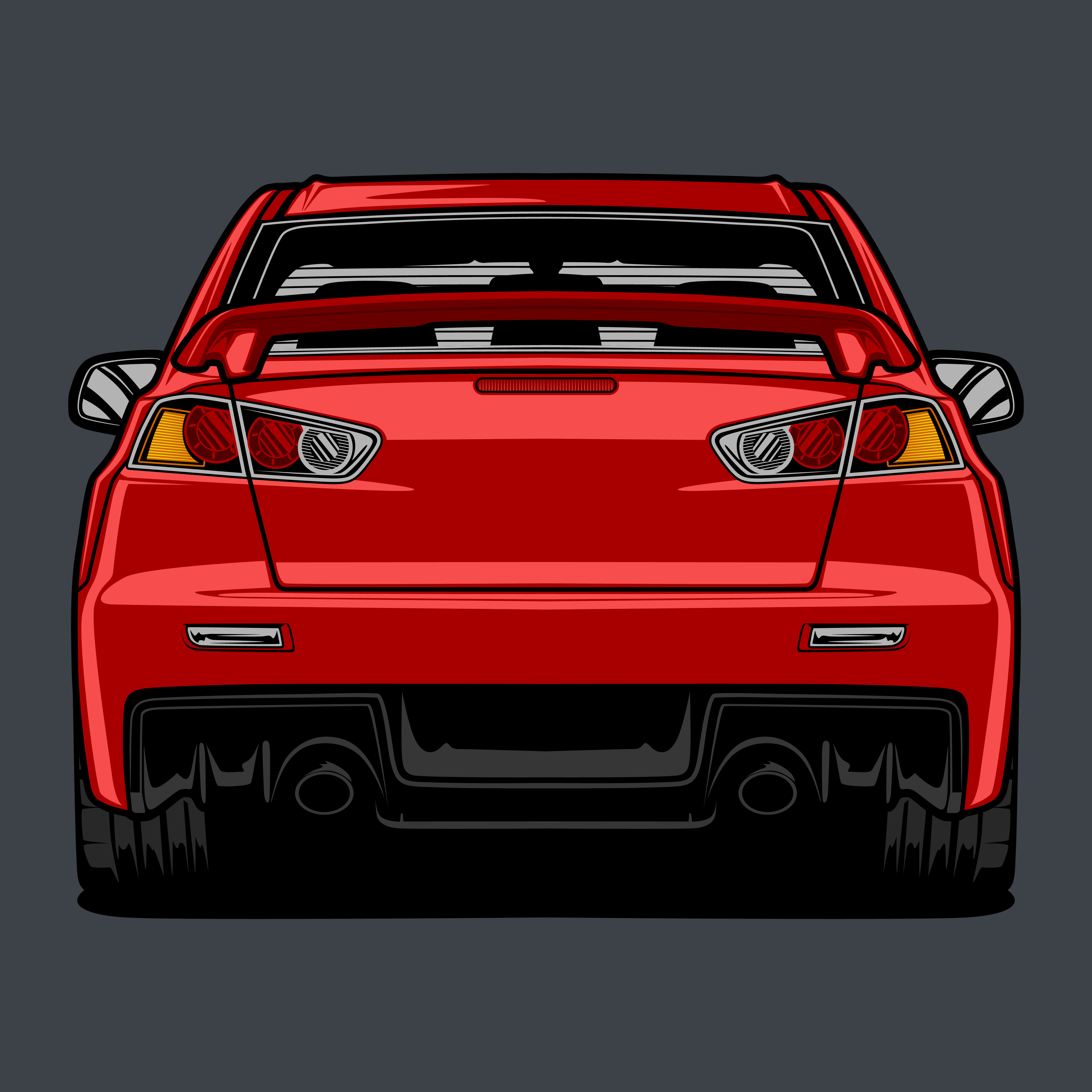 car back view drawing