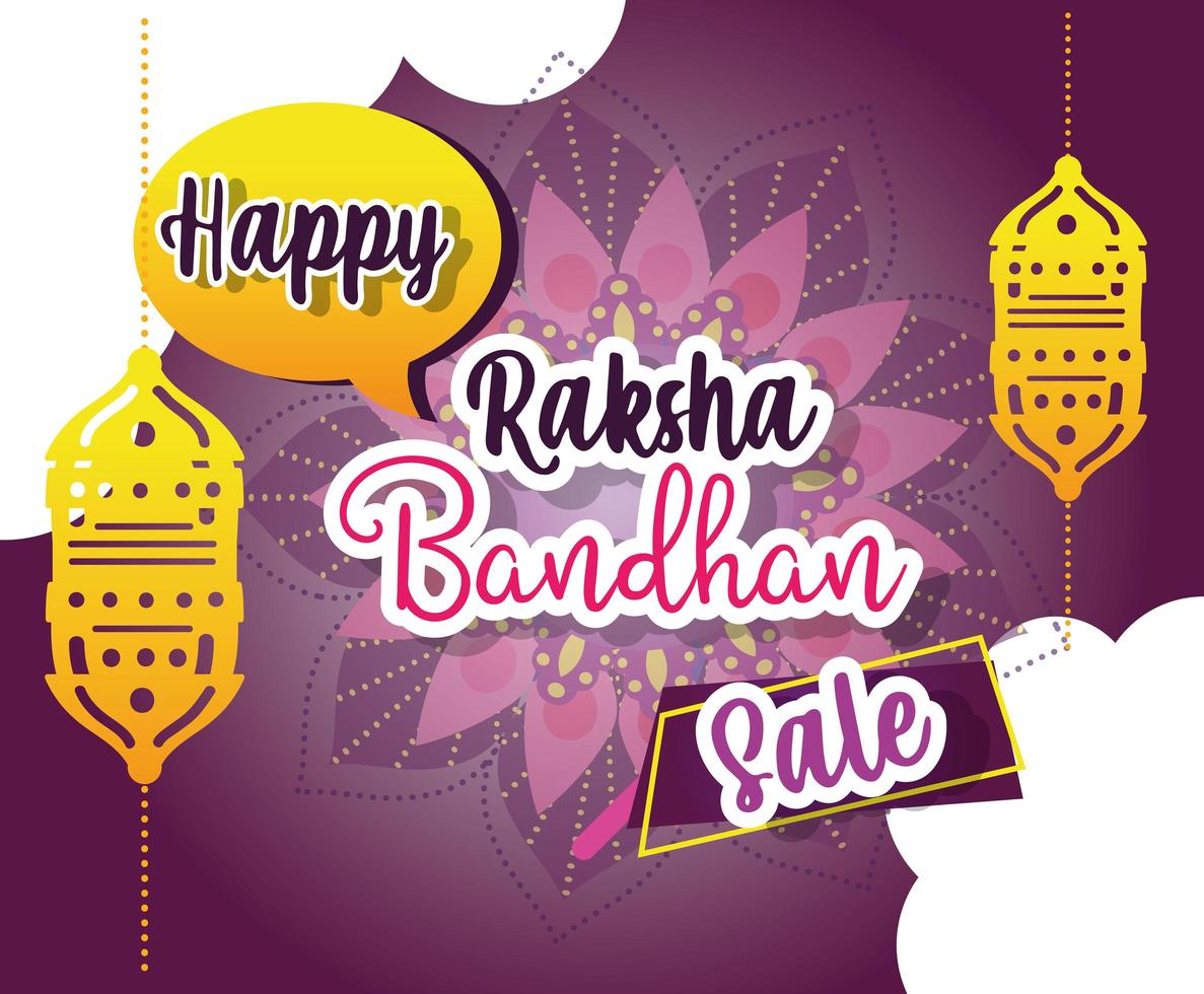 Raksha Bandhan mega sale poster vector