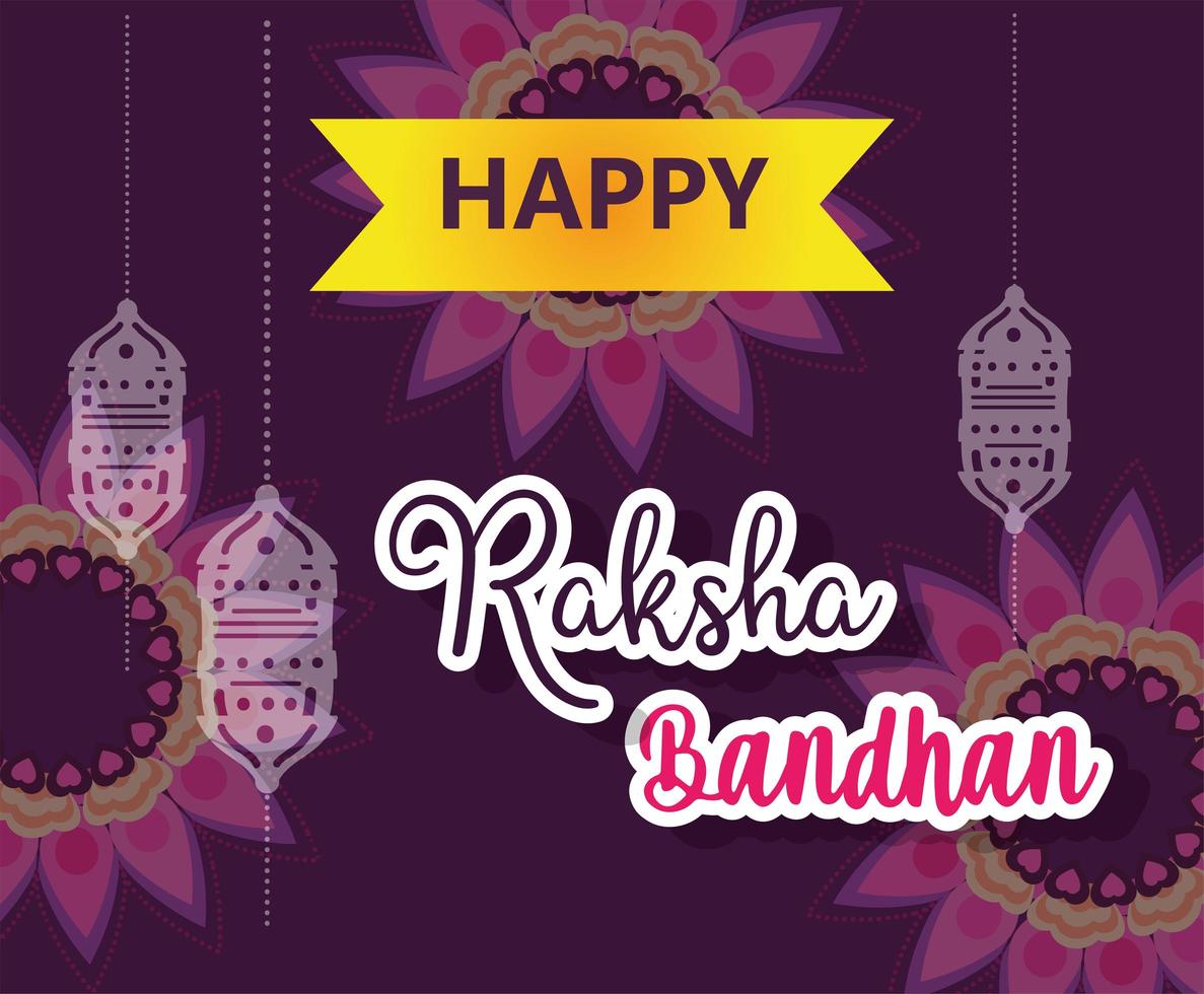 diseño de cartel feliz raksha bandhan vector