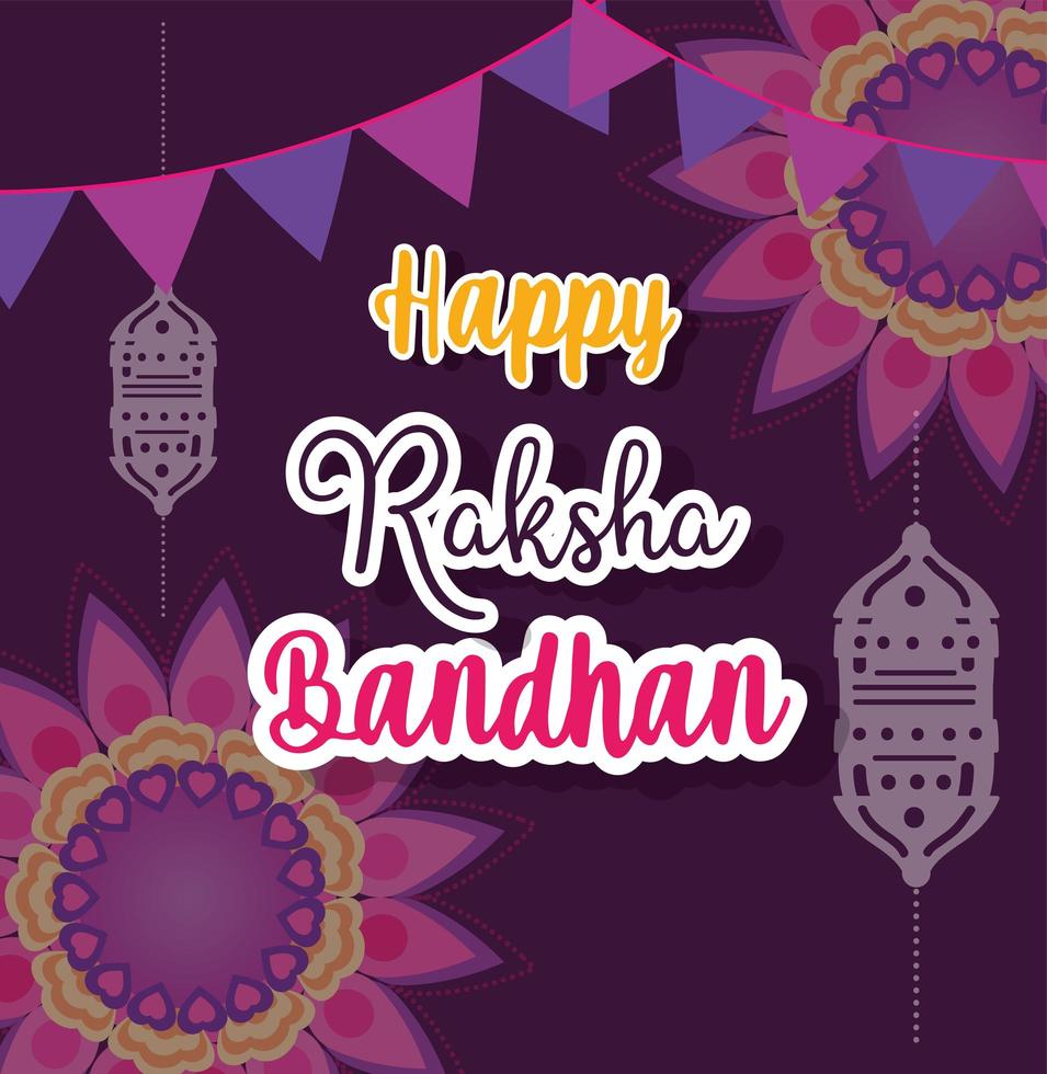 diseño de cartel feliz raksha bandhan vector