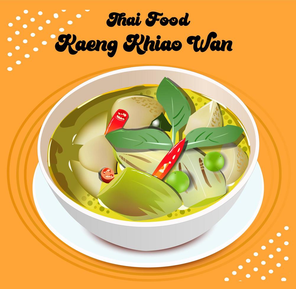 kaeng kaew wan comida tailandesa vector