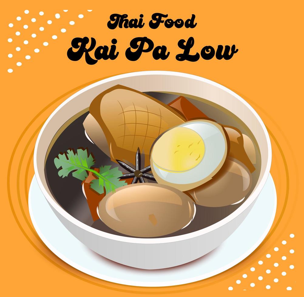 Kai pa low Thai food vector