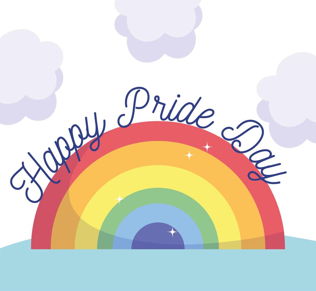 Happy Pride Day Rainbow vector