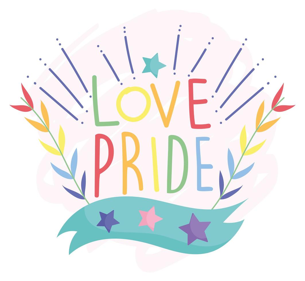 Love pride text LGBT design vector