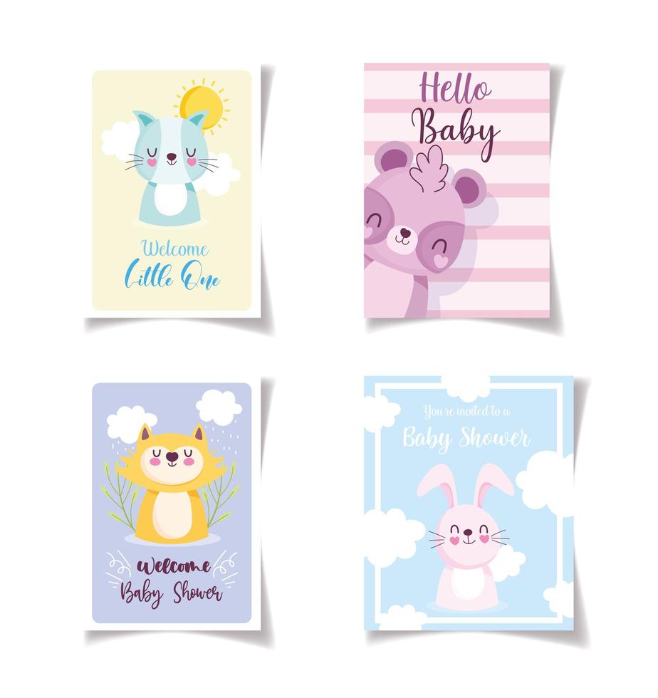Baby shower celebration cards vector