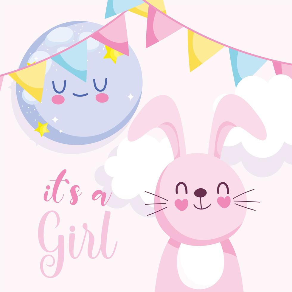 baby shower es una niña vector