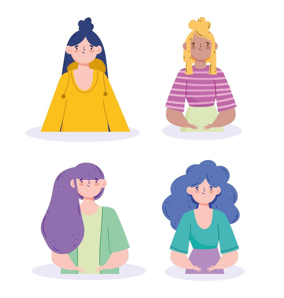 Women avatars set vector