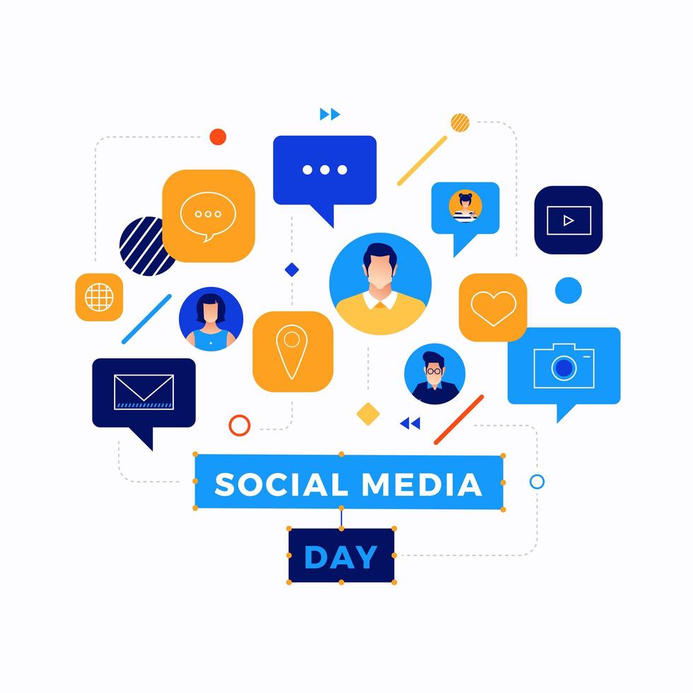 diseño de icono del día de las redes sociales vector