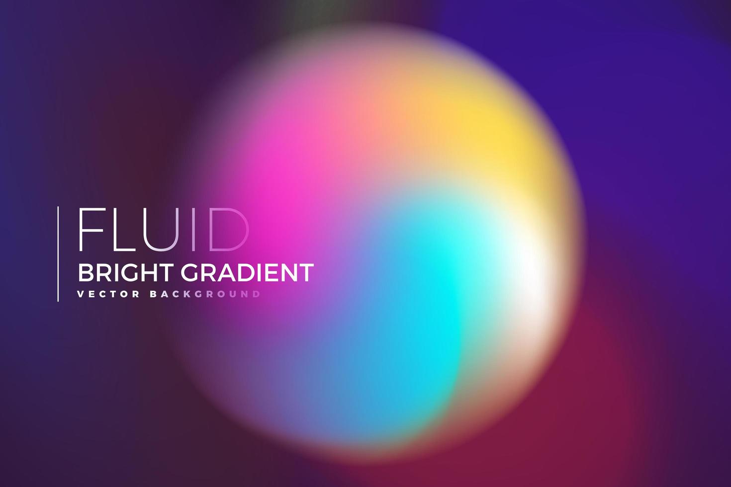 Holographic fluid bright gradient circle design vector