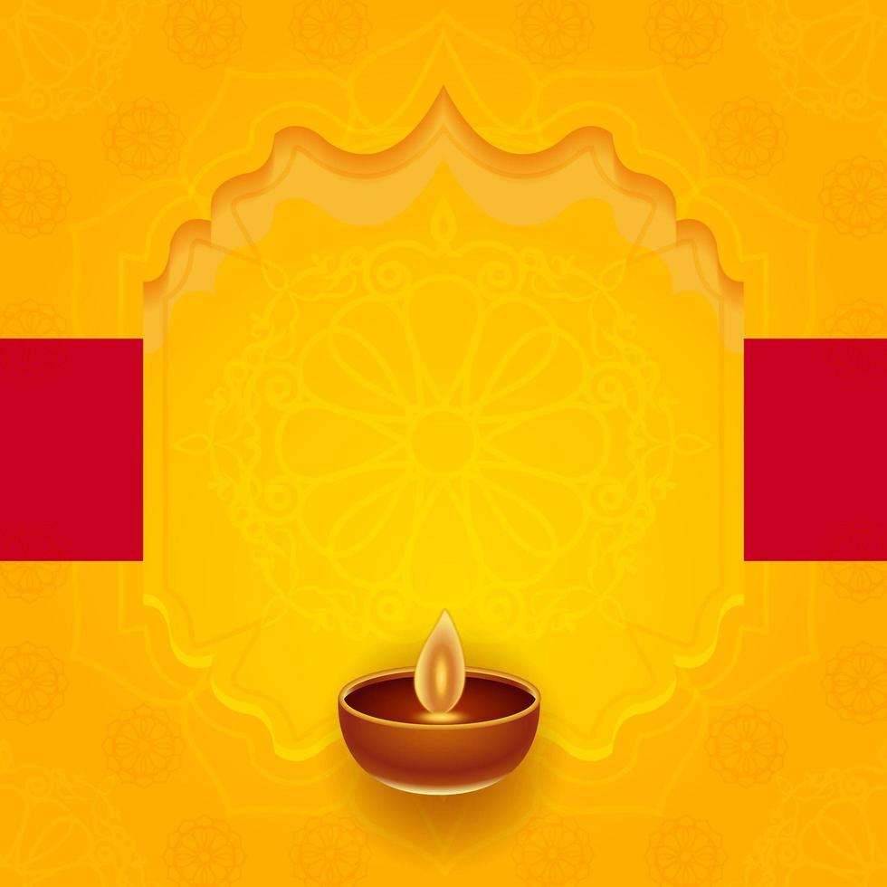 fondo del festival deepavali en estética decorativa amarilla vector