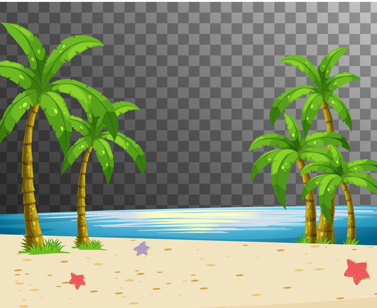 Beach Nature Scene with Transparent Background vector