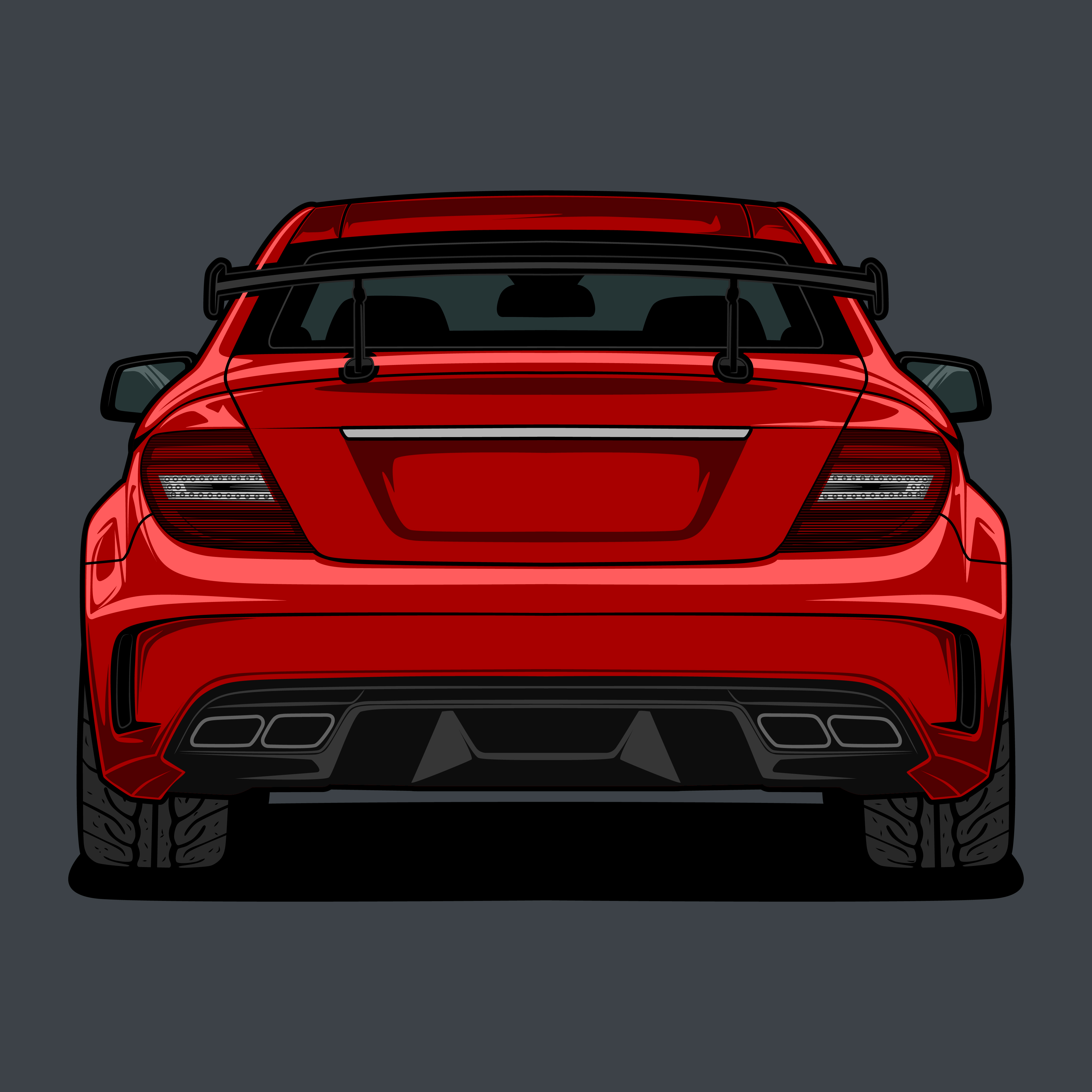 Back View Red Car Drawing 1396732 Vector Art at Vecteezy