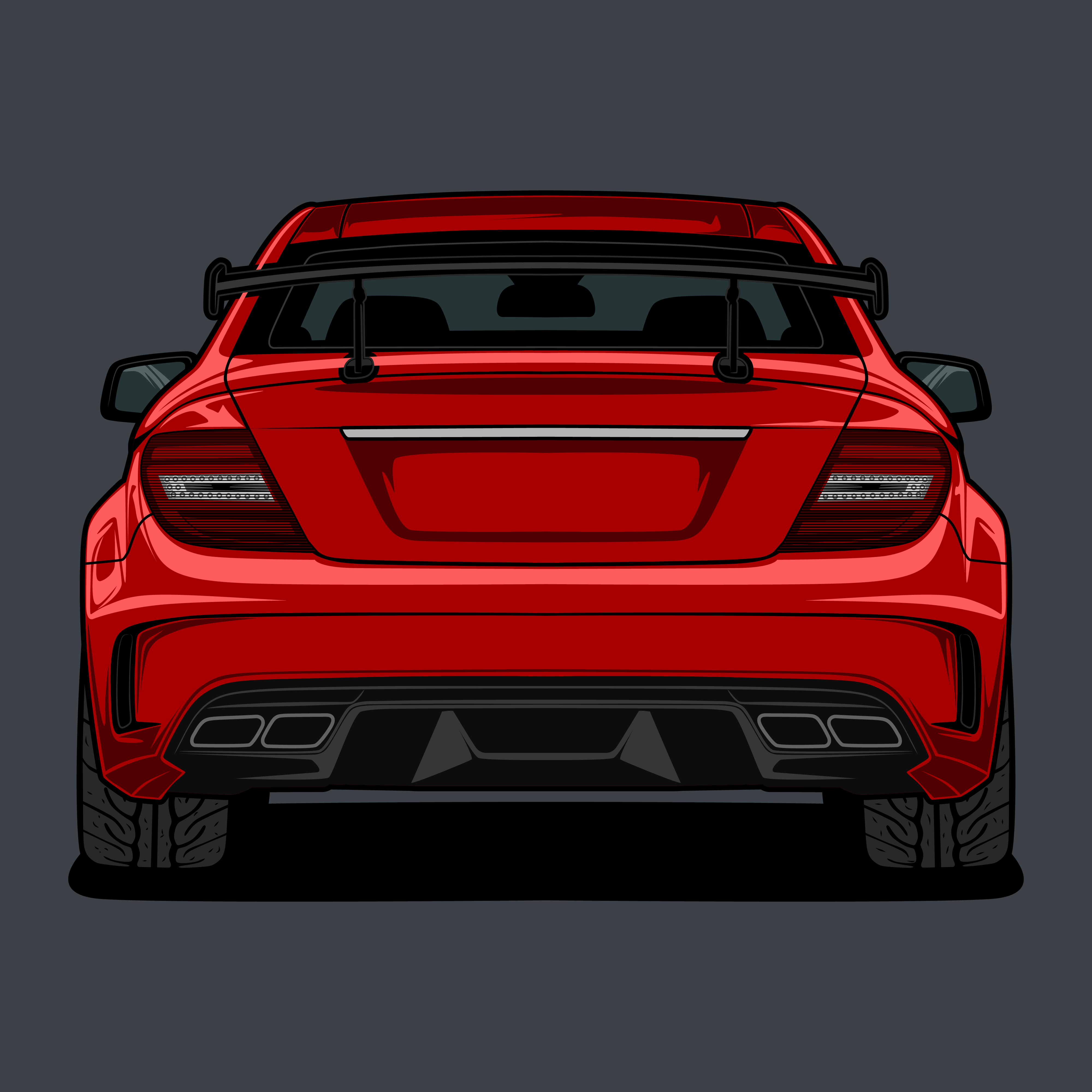 car back view drawing