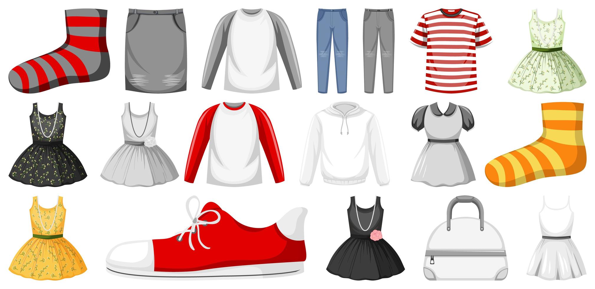 Set of Clothing Mock Up vector