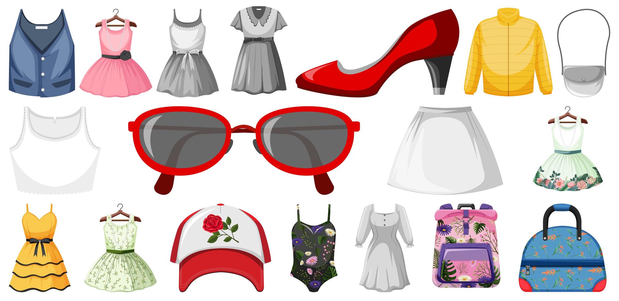 Set of Clothing Mock Up vector