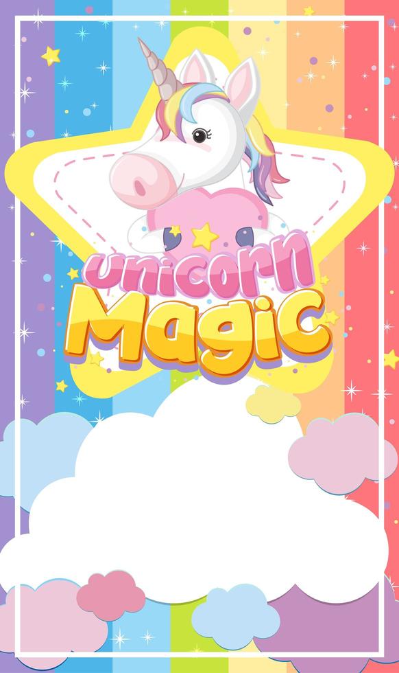 Unicorn Banner on Pastel Background Color vector