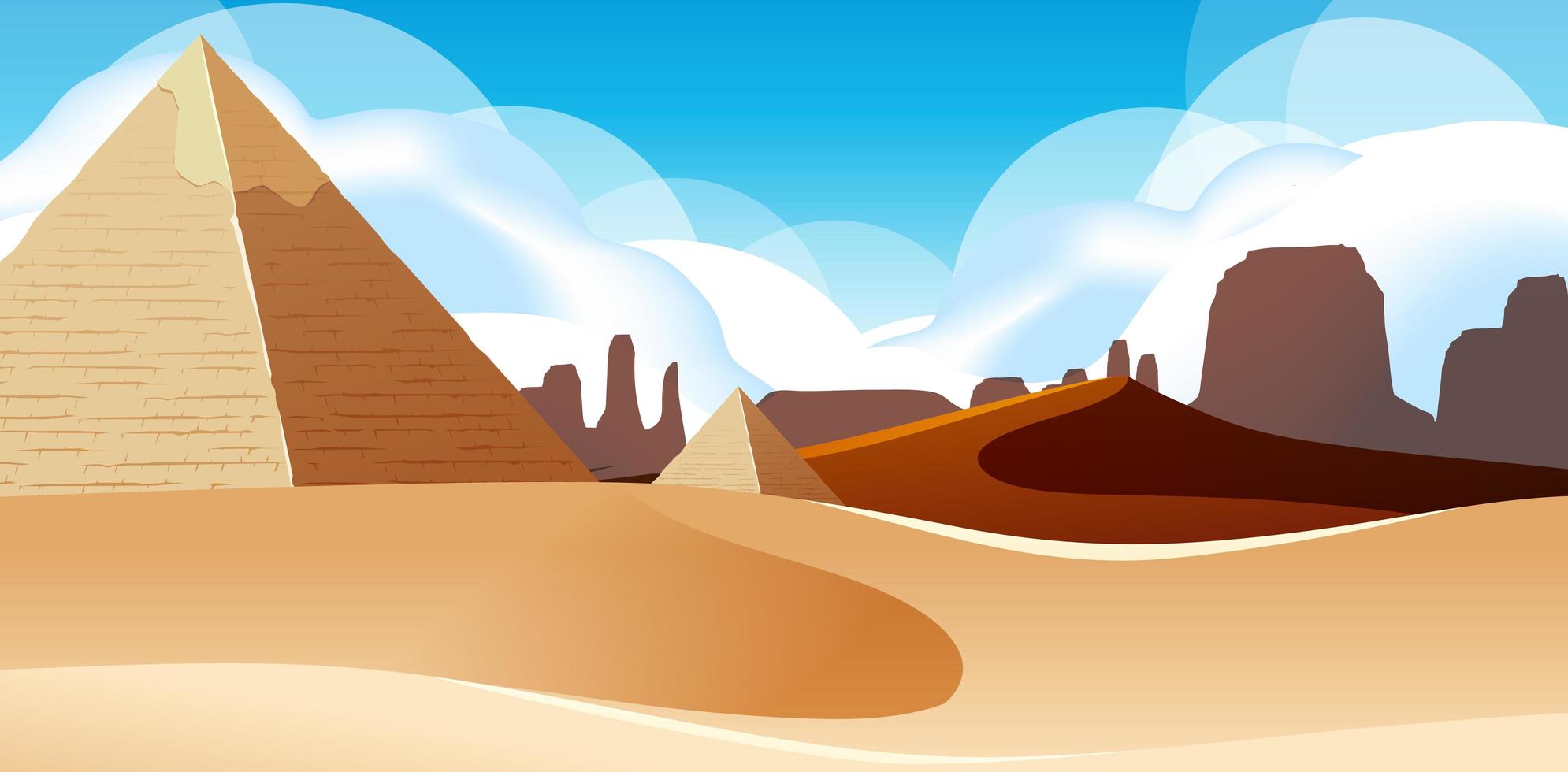 Wild Desert Landscape at Daytime Scene vector