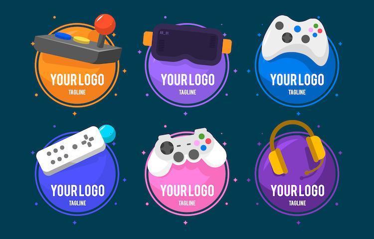 Colorful Gaming Logo Collection vector