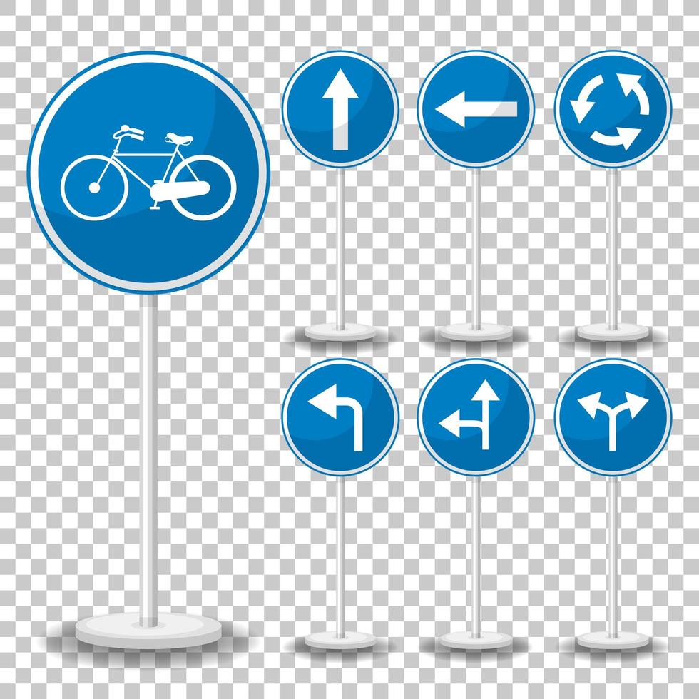 Blue Traffic Sign on Transparent Background vector