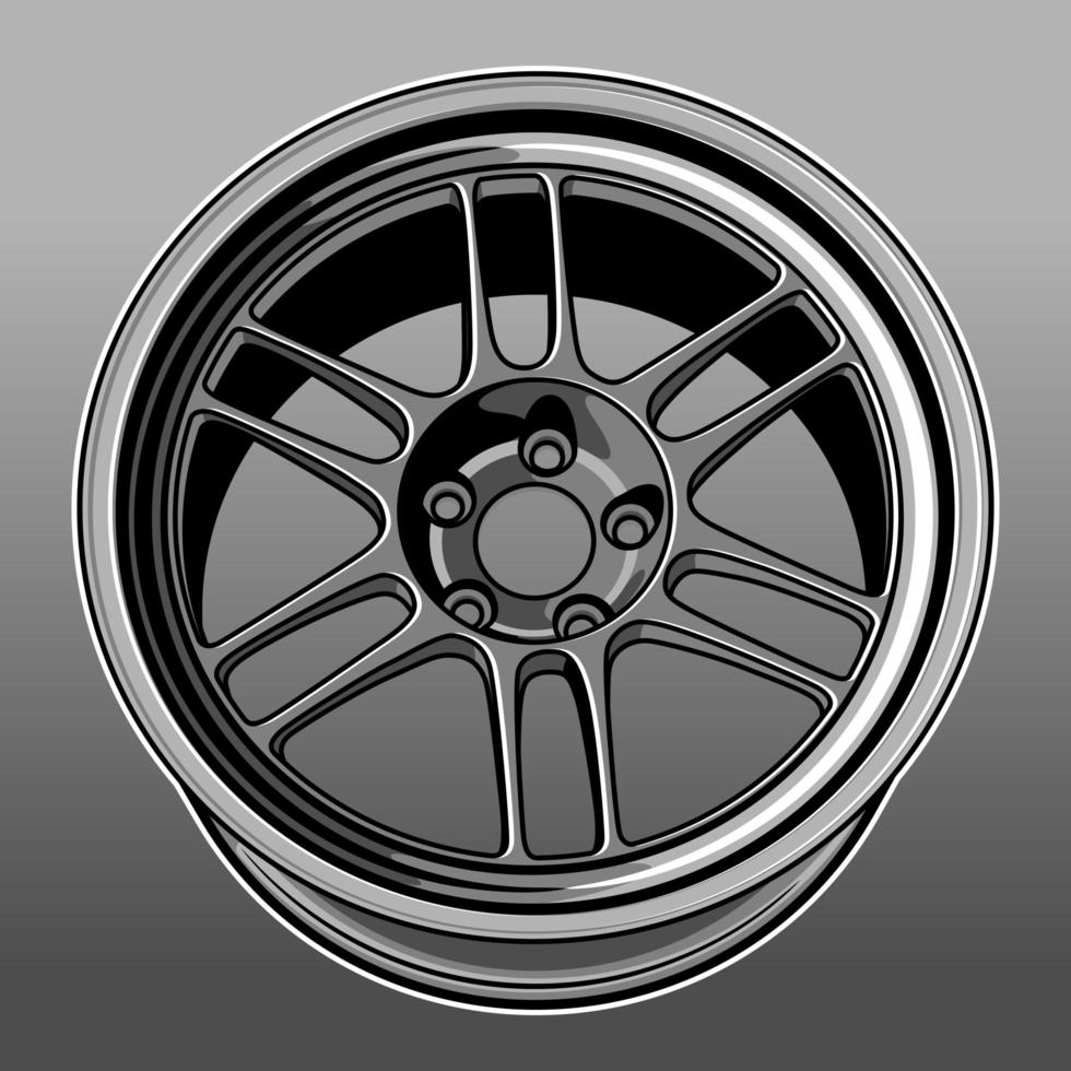 Car wheel drawing vector