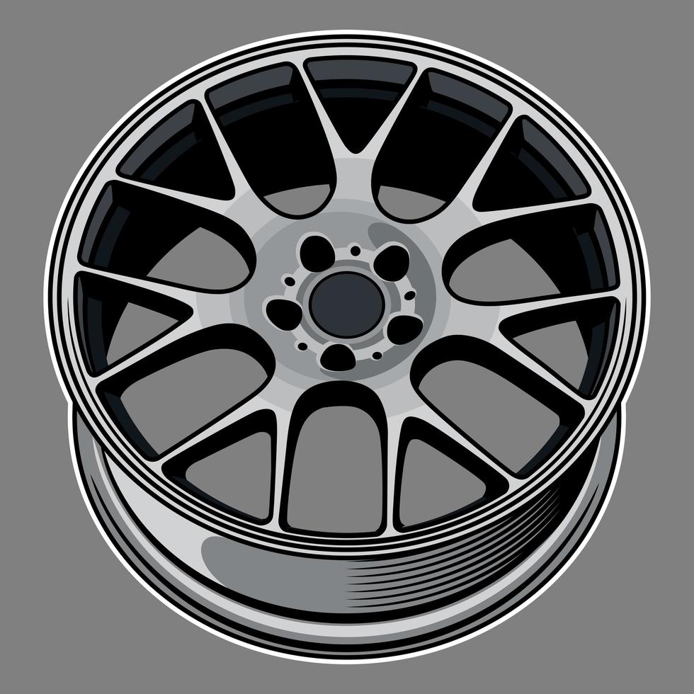 Car wheel drawing vector
