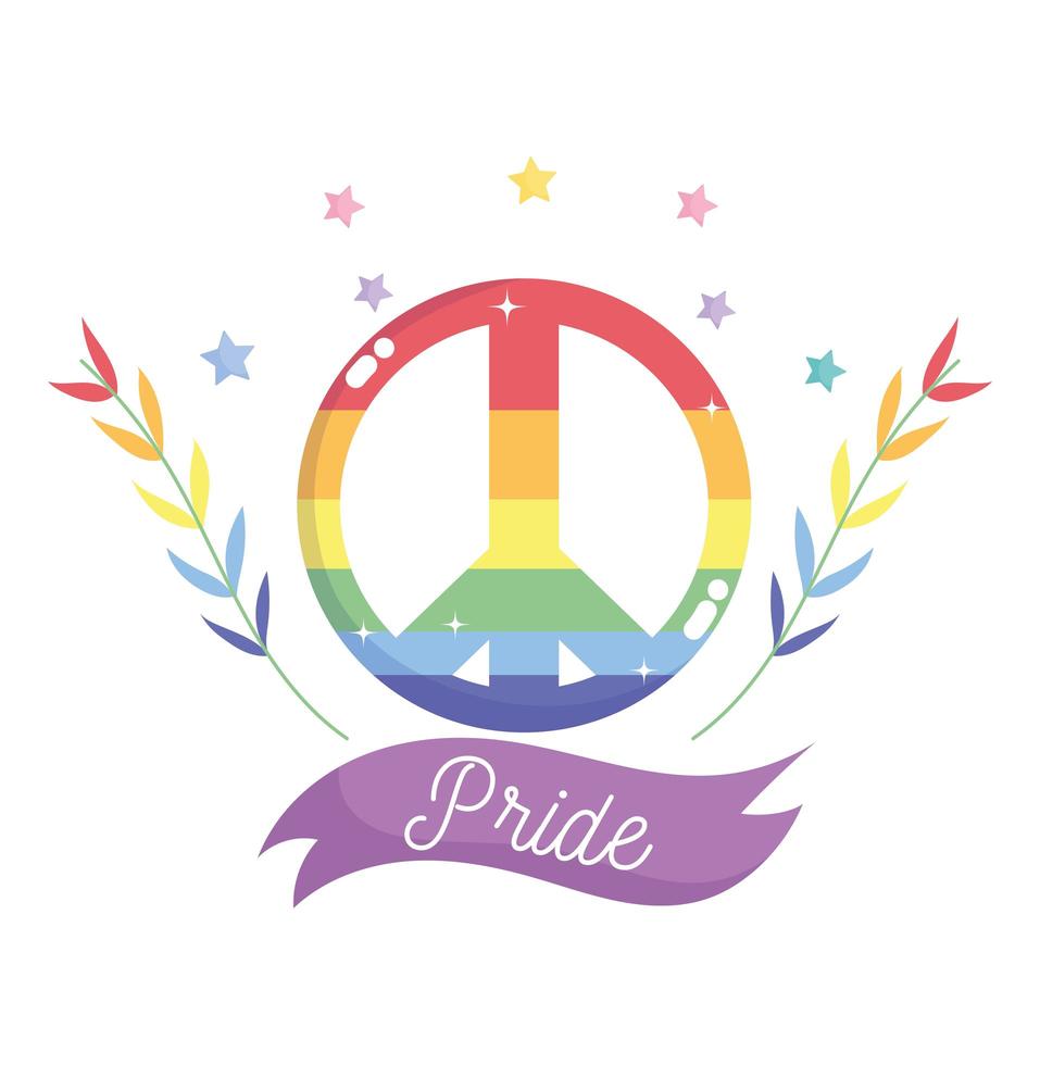 Happy pride day peace symbol design  vector