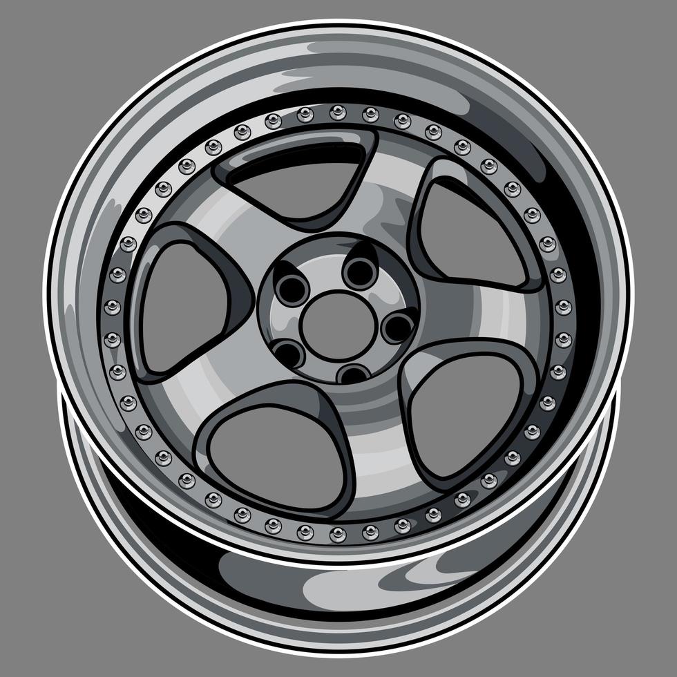 Car wheel drawing vector