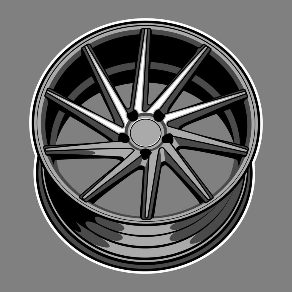 Car wheel drawing vector