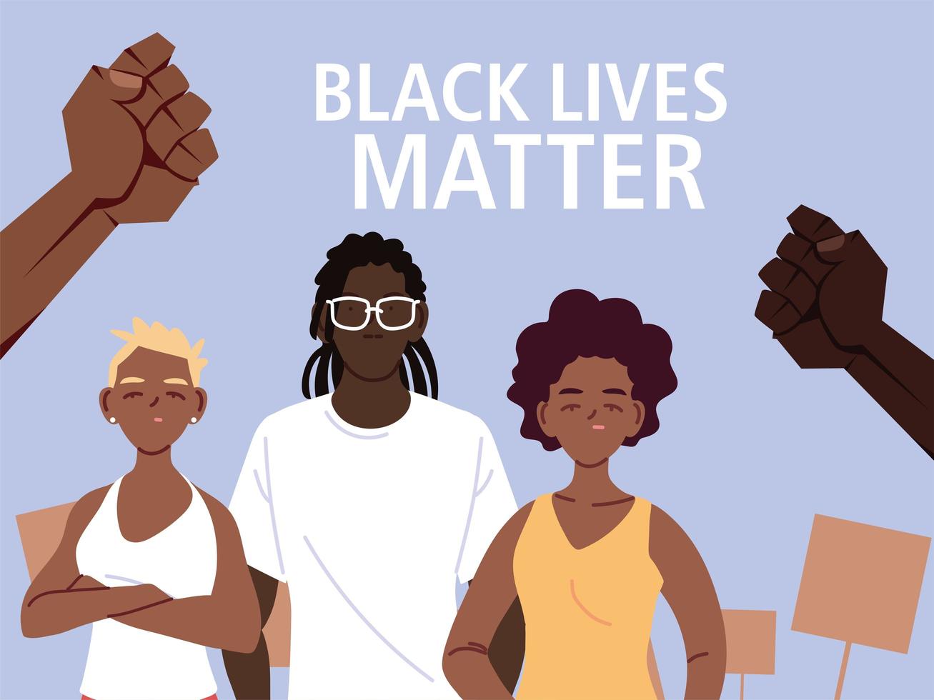 Black lives matter with girls boy  vector