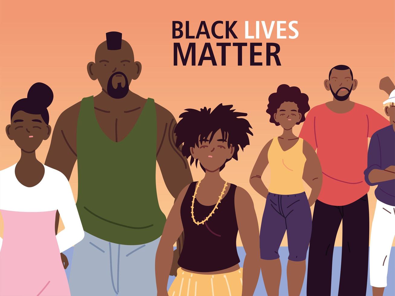 Black lives matter with families vector